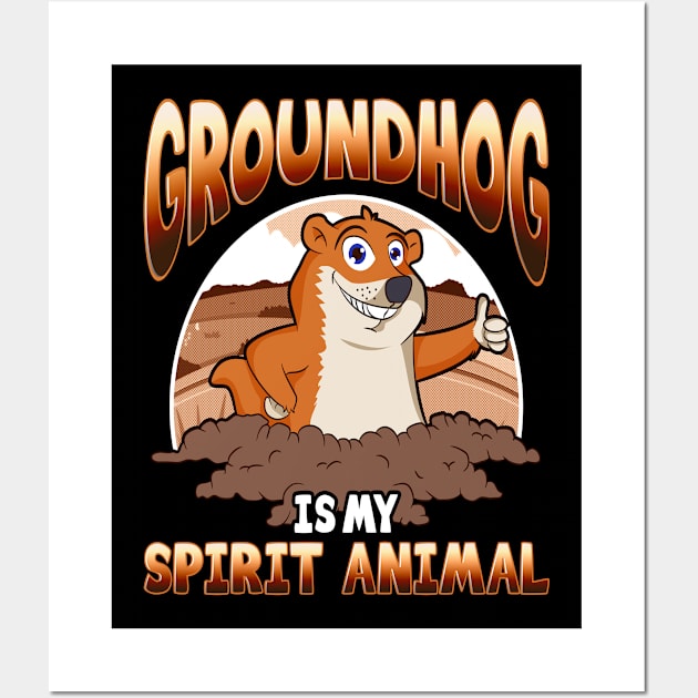 Groundhog Day Spirit Animal Wall Art by E